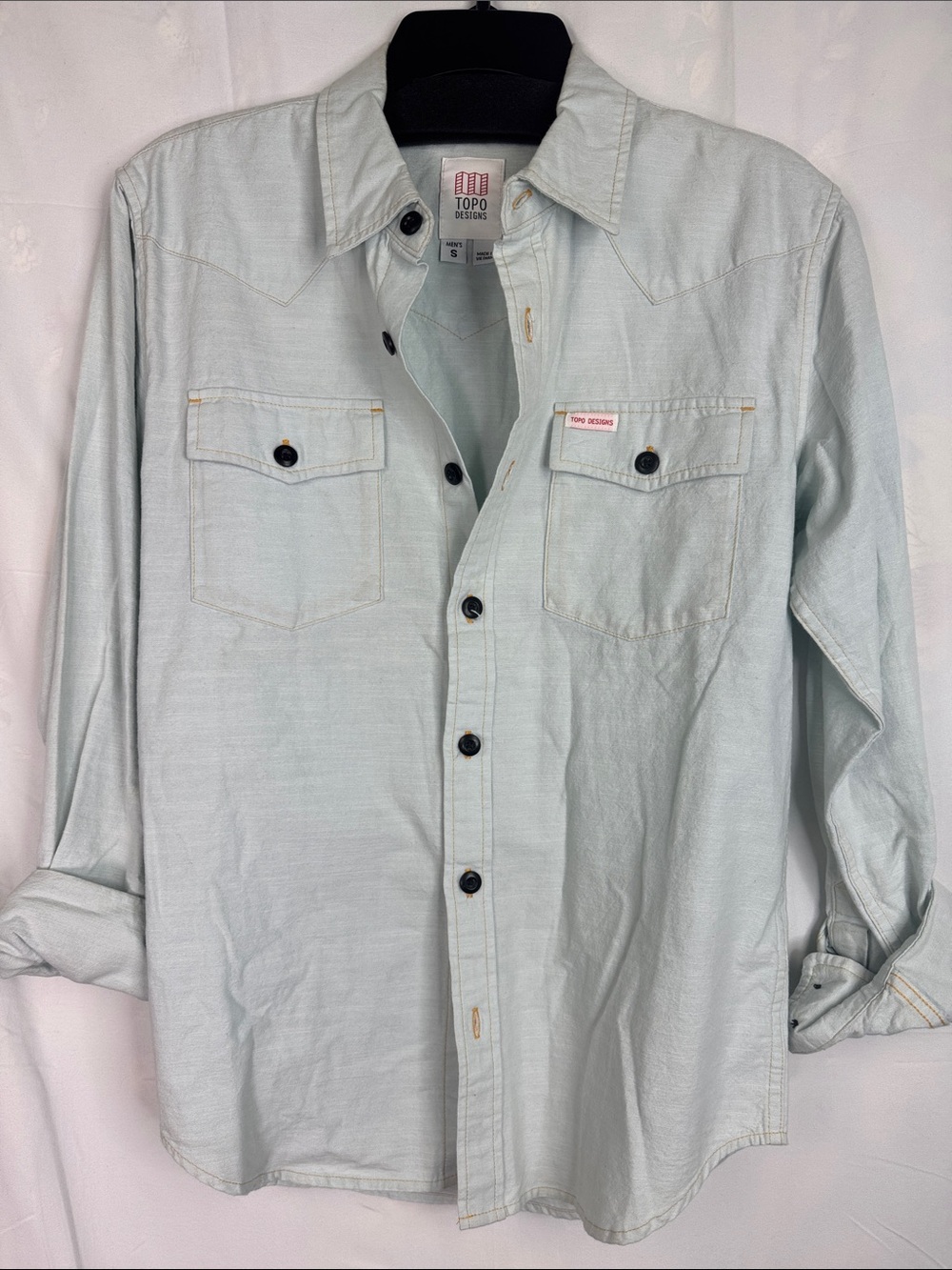 Topo Designs Mint Green Button-Front Work Shirt